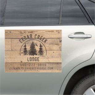 Rustic Wood Wilderness Forest Vacation Rentals Car Magnet