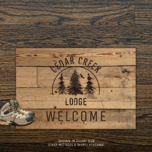 Rustic Wood Wilderness Forest WELCOME Doormat