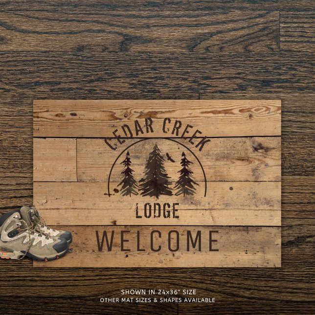 Rustic Wood Wilderness Forest WELCOME Doormat (Creator Uploaded)