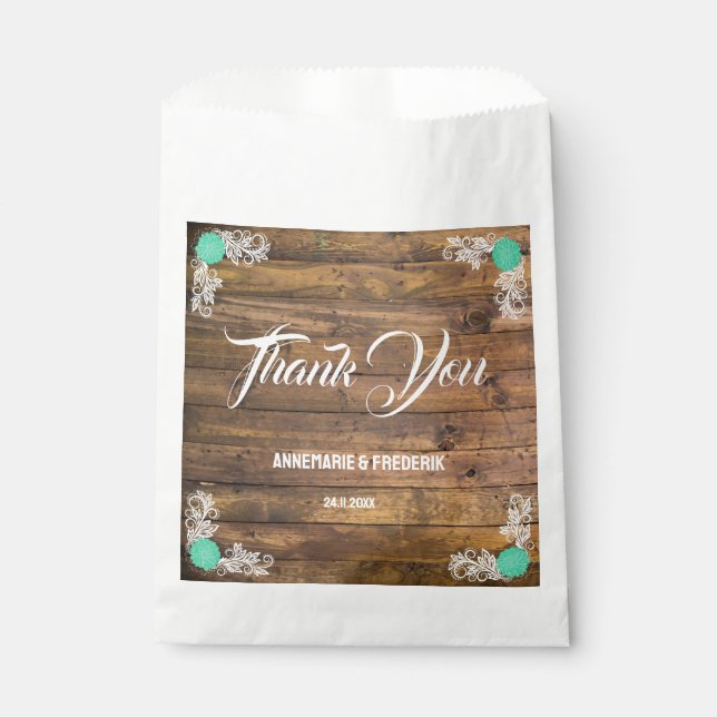 Rustic Wood Wildflower Favour Bag (Front)