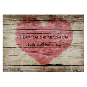 Rustic Wood with Heart Cutting Board
