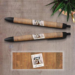 Rustic Wood with Square Photo Frame Black Ink Pen
