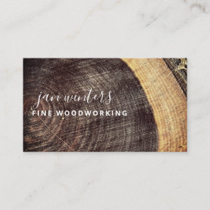 Rustic Wood Woodworker Business Card