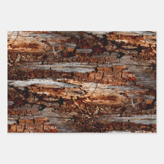 Rustic Wood Wrapping Paper Sheet (Front)
