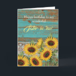 Rustic Wood Yellow Sunflowers Sister In Birthday Card<br><div class="desc">A rustic teal wood,  lace and yellow sunflowers for my sister-in-law birthday card. The inside card message can be personalised if wanted. The back has a wood and sunflower design. Please see all photos. This pretty rustic sister-in-law birthday card would make a great keepsake for her.</div>