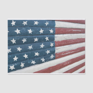 Rustic Wooden American Flag Tissue Paper
