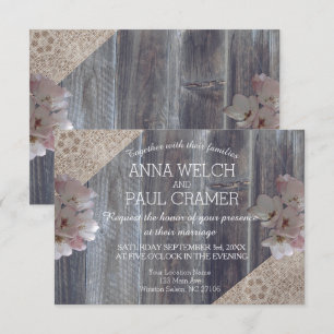 Rustic Wooden Bohemian Floral Pallet Wedding Card