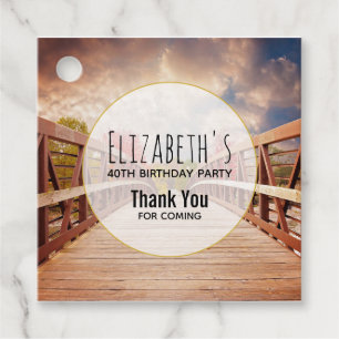 Rustic Wooden Bridge in the Country Birthday Favour Tags