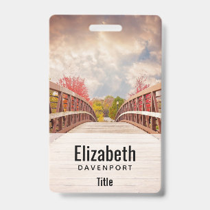 Rustic Wooden Bridge in the Country  ID Badge