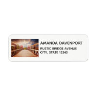Rustic Wooden Bridge in the Country Label