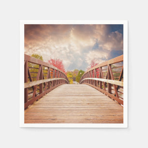 Rustic Wooden Bridge in the Country Napkin