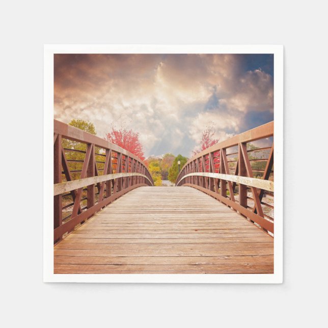 Rustic Wooden Bridge in the Country Napkin (Front)