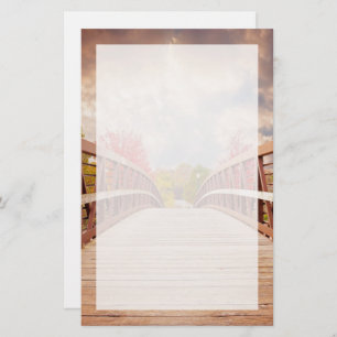 Rustic Wooden Bridge in the Country Stationery