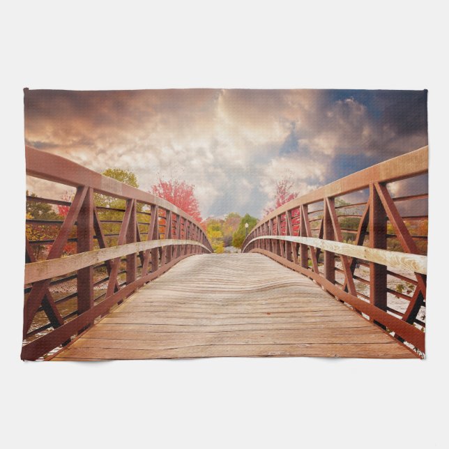 Rustic Wooden Bridge in the Country Tea Towel (Horizontal)