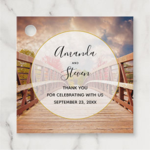 Rustic Wooden Bridge in the Country Wedding Favour Tags