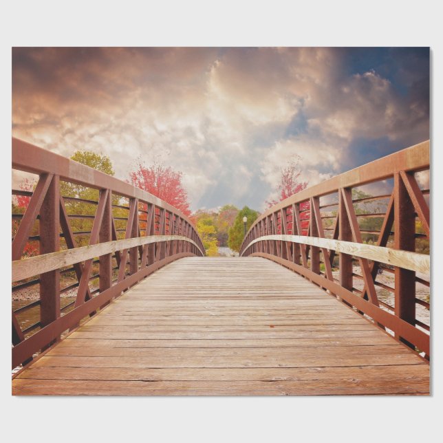 Rustic Wooden Bridge in the Country Wrapping Paper (Flat)