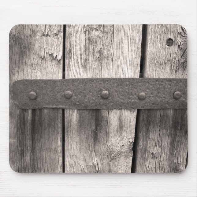 Rustic Wooden Door and Hinge Mouse Pad (Front)