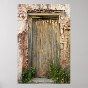 Rustic Wooden Doorway In Mexico Poster