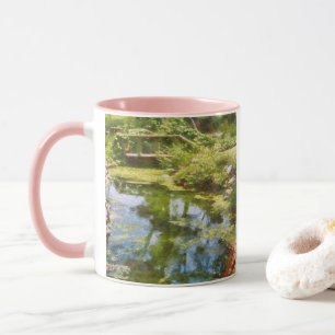 Rustic Wooden Footbridge Over A Creek Impressionis Mug