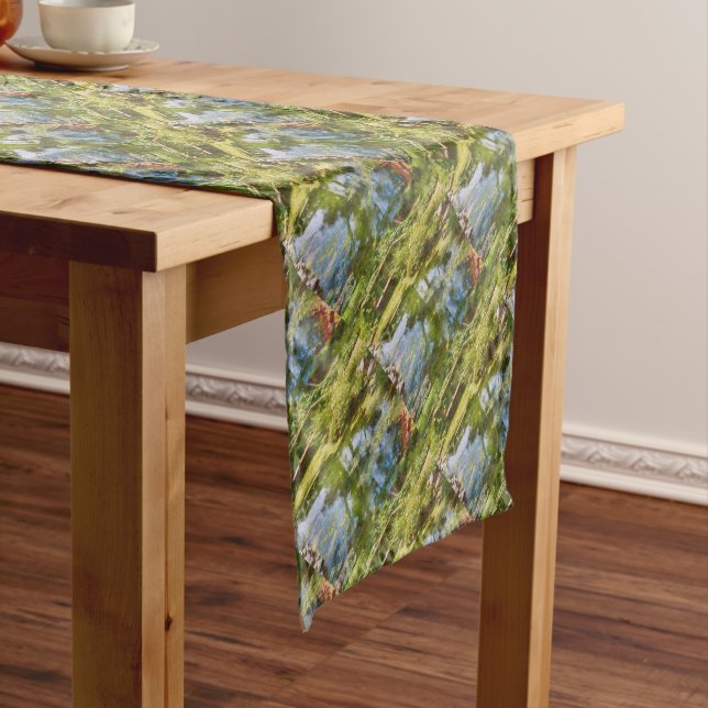 Rustic Wooden Footbridge Over A Creek Impressionis Short Table Runner (In Situ)