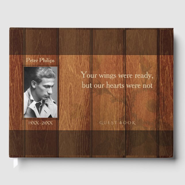 Rustic Wooden Frame Memorial Guest Book 2 (Front)