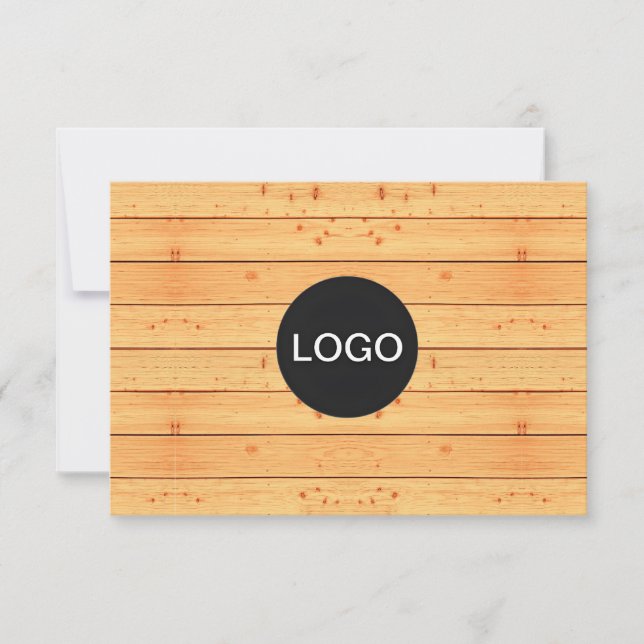 Rustic Wooden Gift Certificate (Unique Logo Card) (Front)