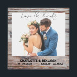 Rustic Wooden Photo Wedding Favour Magnet<br><div class="desc">Rustic Wooden Photo Wedding Favour magnet features rustic wooden background , text & wedding couple photo template. A perfect wedding favour gift for your guests. Please click on the personalise button to customise it with your text or photo.Kindly visit my store " loveyouart" for other or similar designs . IMAGE...</div>