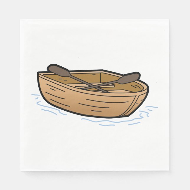 Rustic Wooden Rowboat on Water Napkin (Front)