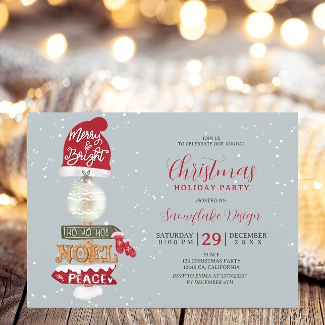 Rustic wooden sign business corporate Christmas Invitation (Rustic wooden sign business corporate Christmas Invitation)