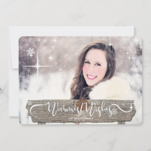 Rustic Wooden Signpost Christmas Photo ID422 Holiday Card