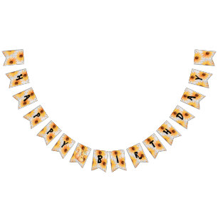 Rustic Wooden Textured Fall Birthday Bunting