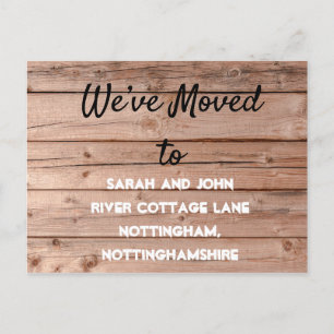Rustic Wooden We’ve Moved New Home Announcement