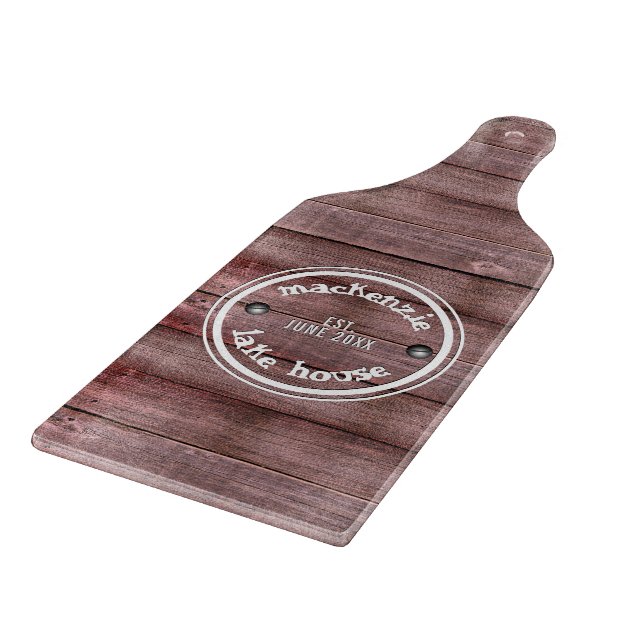 Rustic Wooden Weathered Fence Faux Engraved Cutting Board (Corner)
