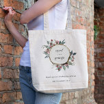 Rustic Wooden Wild Pink Eucalyptus Floral Wedding Tote Bag<br><div class="desc">If you need any further customization please feel free to message me on yellowfebstudio@gmail.com.</div>