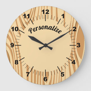 Rustic Woodgrain Hobby Shop Unique Decorative Wall Large Clock