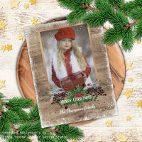 Rustic Woodgrain Pattern Seasonal Greeting