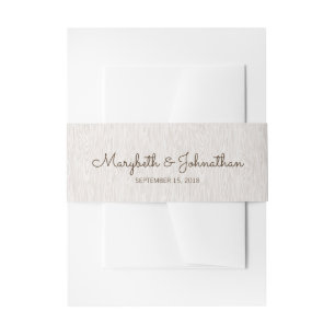 Rustic Woodgrain Wedding Invitation Belly Band