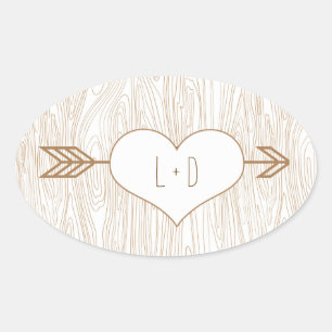 Rustic Woodgrain Wedding Sticker