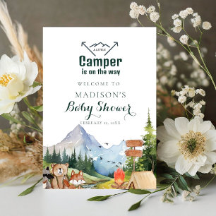 Rustic Woodland Adventure Baby Shower Welcome Sign
