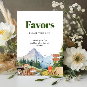 Rustic Woodland Animal  Baby shower Favours Sign