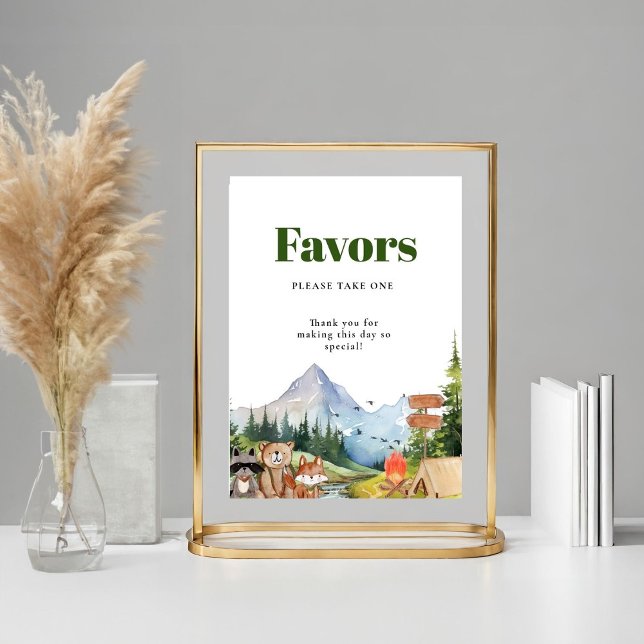 Rustic Woodland Animal  Baby shower Favours Sign (Creator Uploaded)