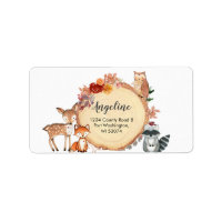 Rustic Woodland Animals Address Label
