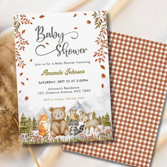 Rustic Woodland Animals Baby Shower Invitation (Creator Uploaded)