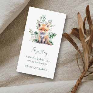 Rustic Woodland Animals Baby Shower Registry Enclosure Card