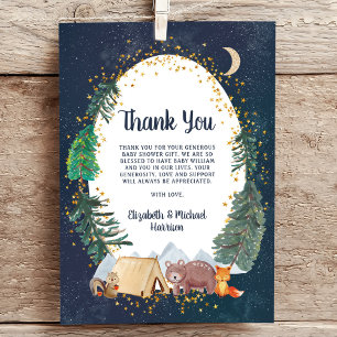 Rustic Woodland Animals Baby Shower Thank You Card