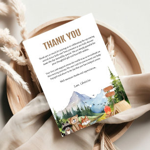 Rustic Woodland Animals Baby Shower Thank You card
