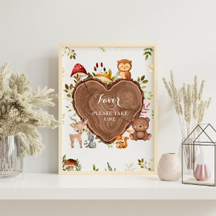 rustic Woodland Animals Baby Shower Welcome sign