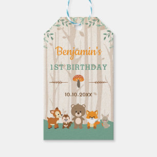 Rustic Woodland Animals Birthday Baby Shower Gift Tags