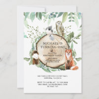 Rustic Woodland Animals Boy 1st Birthday Party