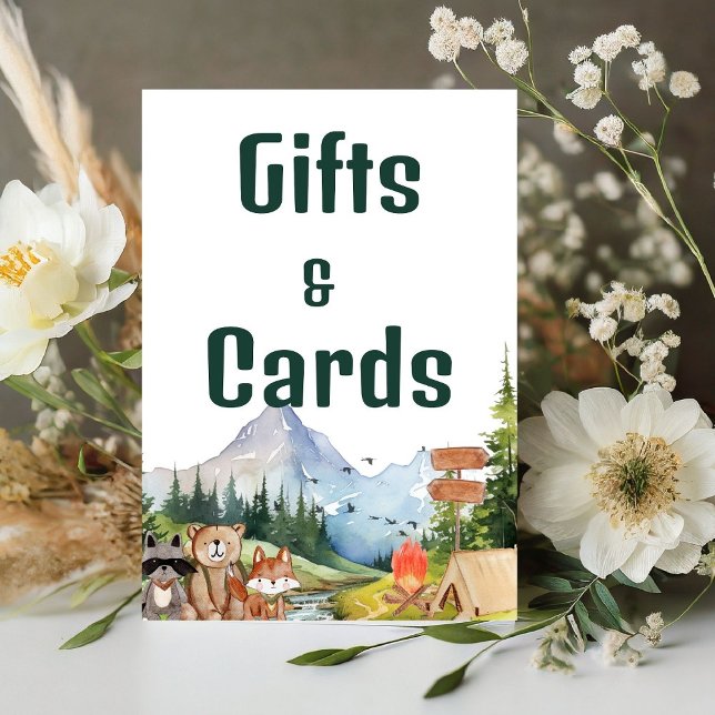 Rustic Woodland Animals gift & Card Birthday  Pedestal Sign (Creator Uploaded)